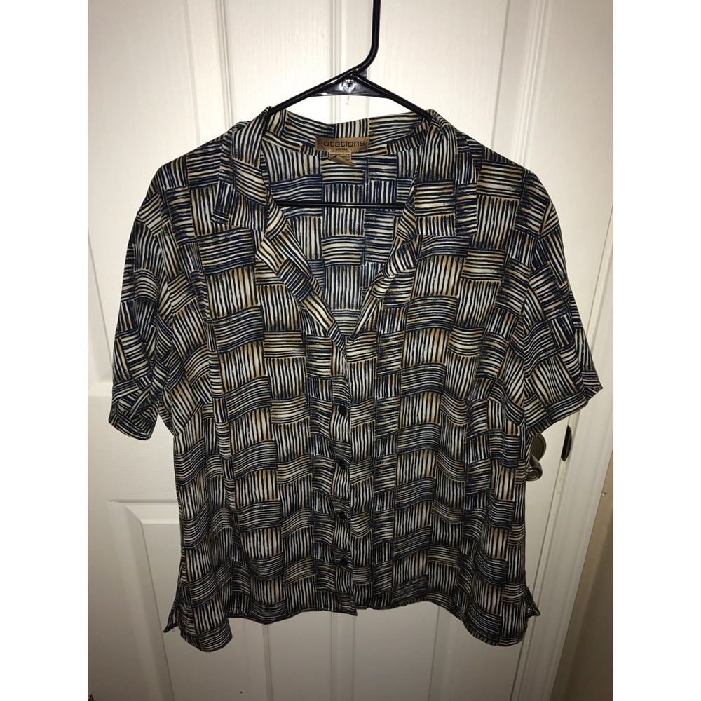 Retro Patterned Blouse